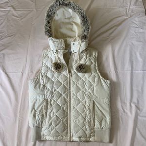 LOFT Fleece Lined Puffer Vest with Hood